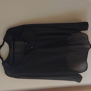 ZANZEA black sheer long sleeve 4xl